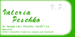 valeria peschko business card